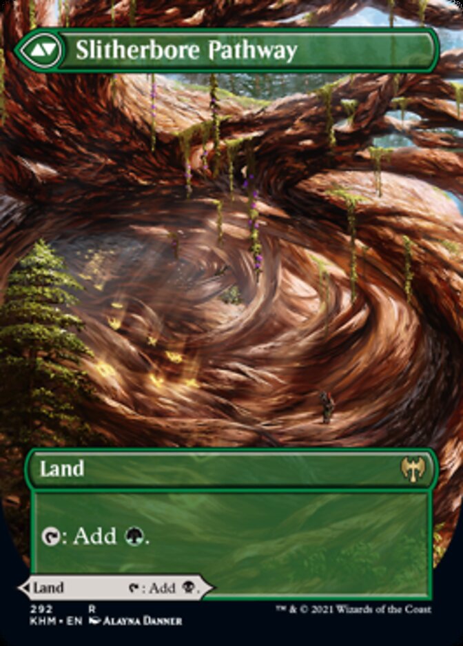 Image of Darkbore Pathway // Slitherbore Pathway (Borderless Alternate Art) [Kaldheim]