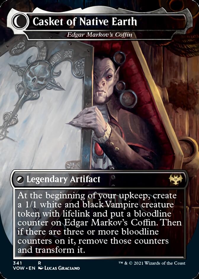 Image of Edgar, Charmed Groom // Edgar Markov's Coffin - Dracula the Voyager // Casket of Native Earth [Innistrad: Crimson Vow]