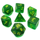 Chessex Borealis - Maple Green/Yellow - 7 Dice Set