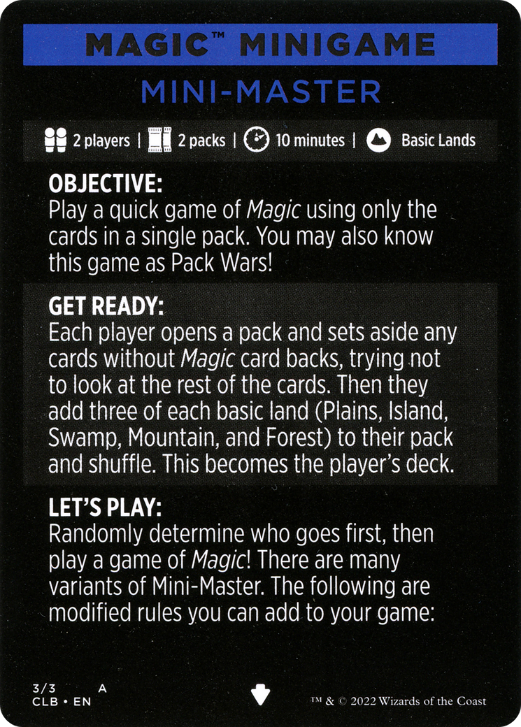 Image of Mini-Master (Magic Minigame) [Commander Legends: Battle for Baldur's Gate Minigame]