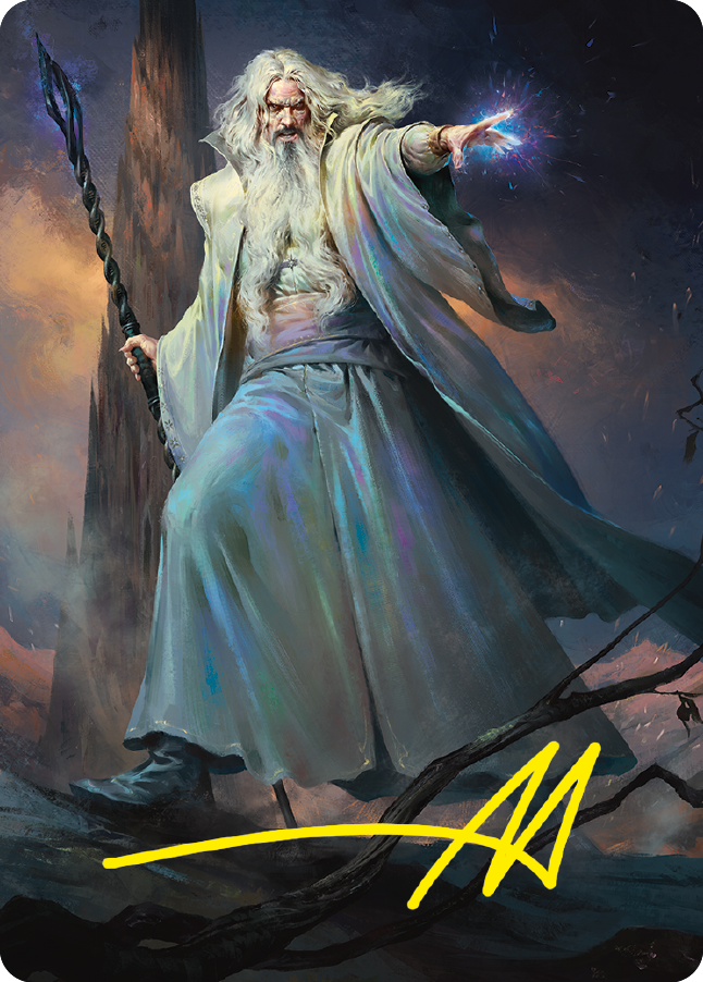 Image of Saruman of Many Colors Art Card (Gold-Stamped Signature) [The Lord of the Rings: Tales of Middle-earth Art Series]