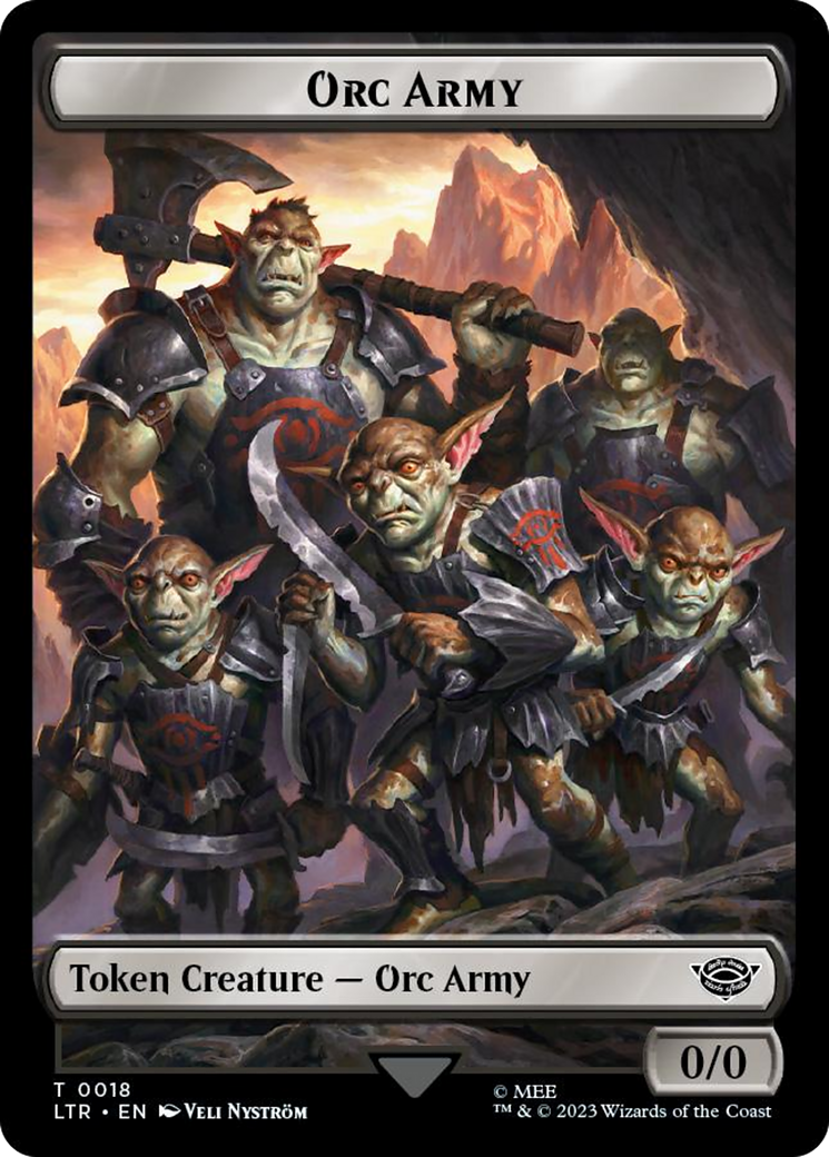 Image of Orc Army (0018) // Food (0022) Double-Sided Token (Surge Foil) [The Lord of the Rings: Tales of Middle-Earth Tokens]