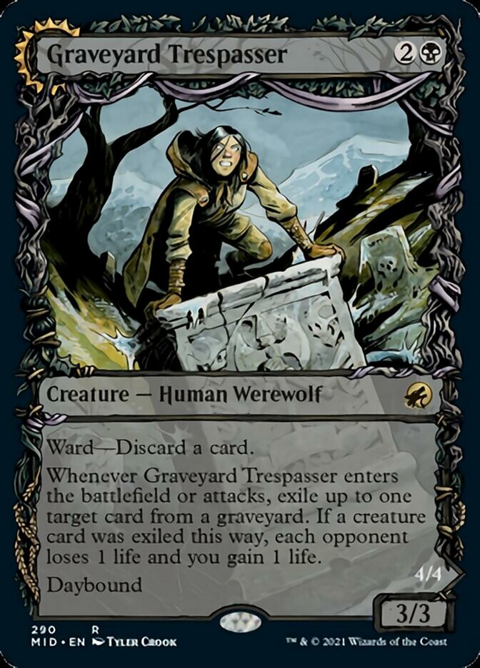 Image of Graveyard Trespasser // Graveyard Glutton (Showcase Equinox) [Innistrad: Midnight Hunt]