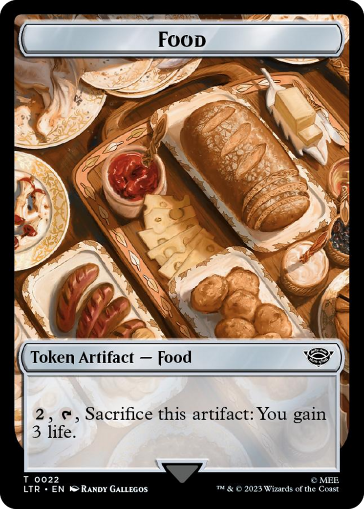 Image of Human Soldier (0014) // Food (0022) Double-Sided Token (Surge Foil) [The Lord of the Rings: Tales of Middle-Earth Tokens]