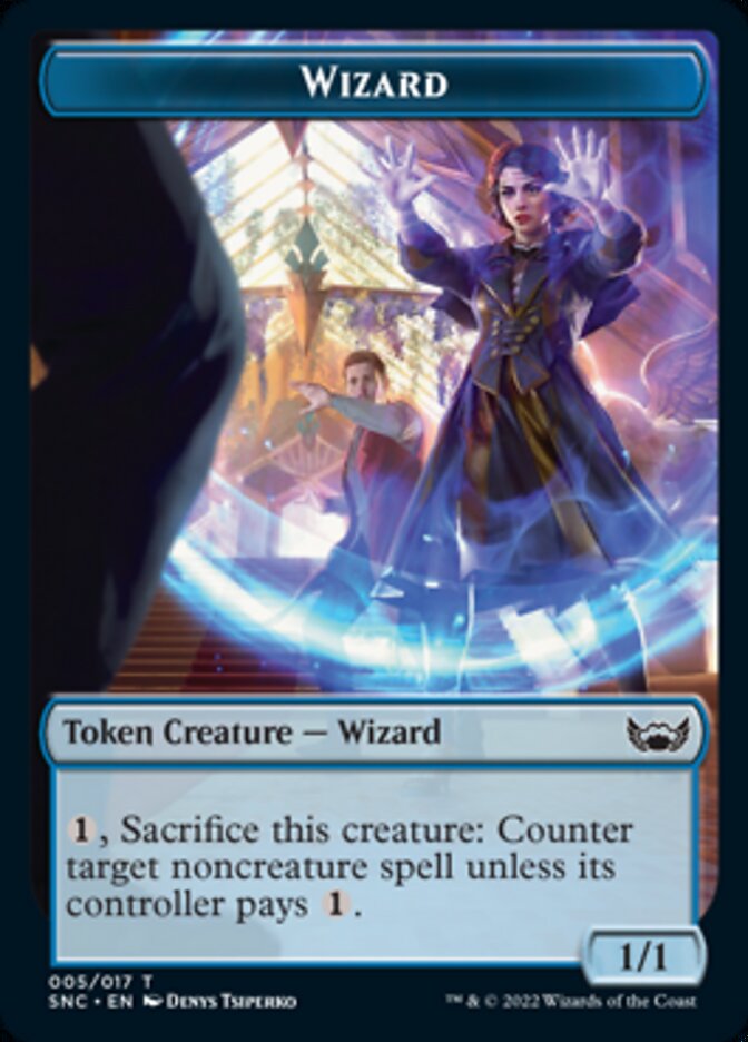 Image of Cat // Wizard Double-Sided Token [Streets of New Capenna Tokens]