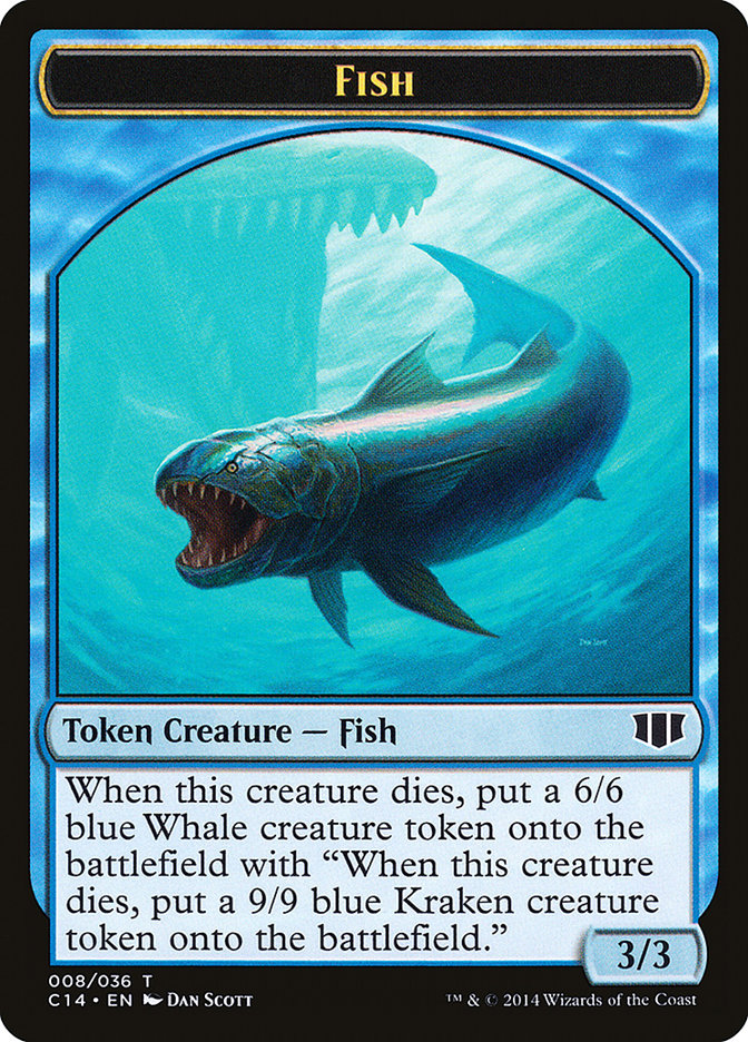 Image of Fish // Zombie (011/036) Double-Sided Token [Commander 2014 Tokens]
