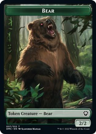 Image of Kavu // Bear Double-Sided Token [Dominaria United Commander Tokens]