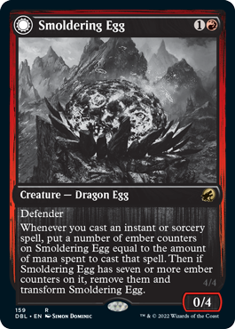 Image of Smoldering Egg // Ashmouth Dragon [Innistrad: Double Feature]