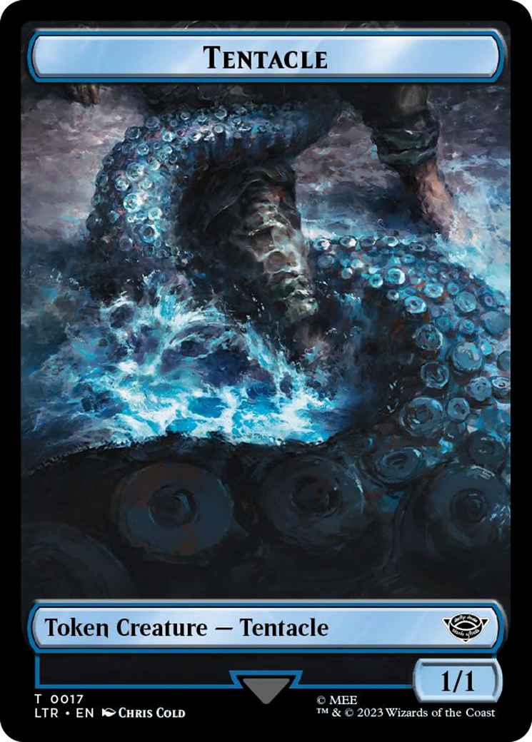 Image of Tentacle // Food (0024) Double-Sided Token (Surge Foil) [The Lord of the Rings: Tales of Middle-Earth Tokens]