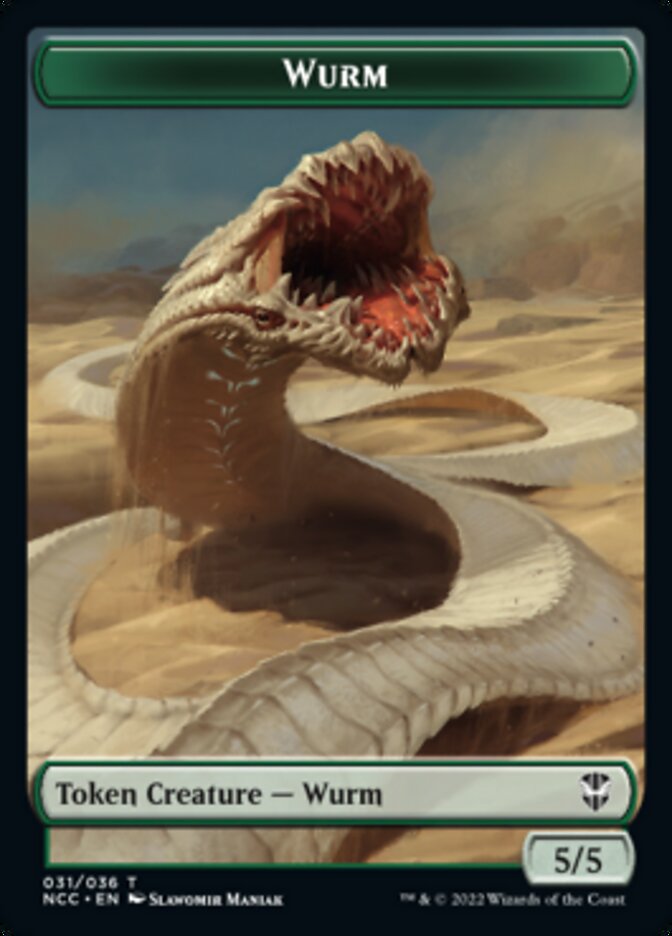 Image of Elf Warrior // Wurm Double-Sided Token [Streets of New Capenna Commander Tokens]