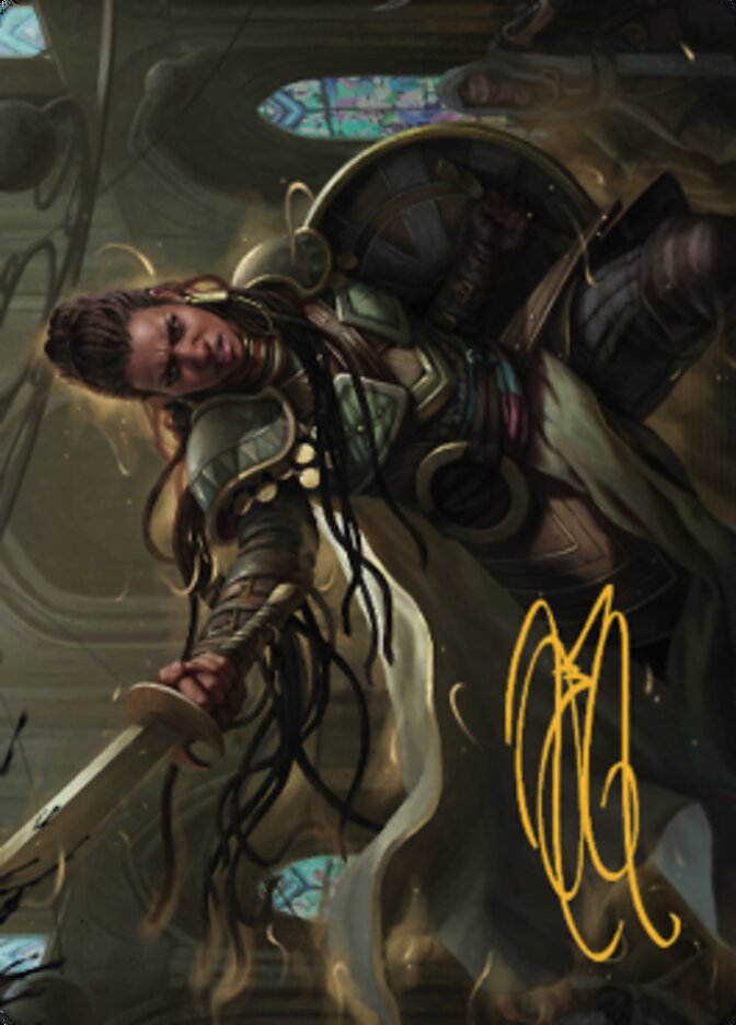 Image of Shanna, Purifying Blade Art Card 1 (Gold-Stamped Signature) [Dominaria United Art Series]