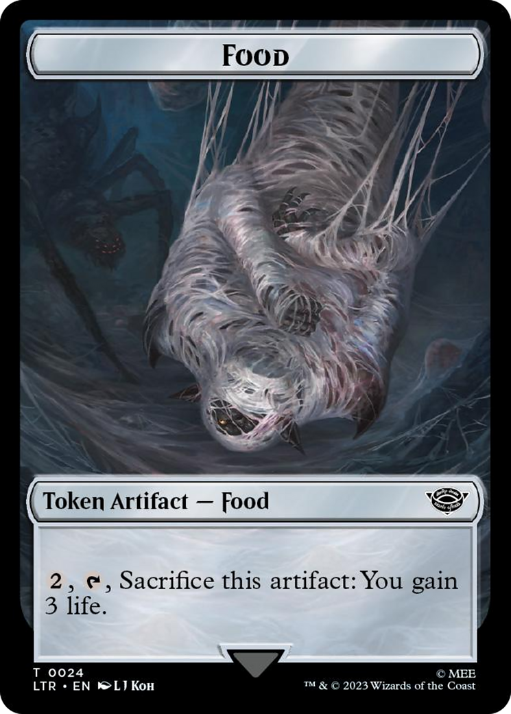 Image of Tentacle // Food (0024) Double-Sided Token (Surge Foil) [The Lord of the Rings: Tales of Middle-Earth Tokens]