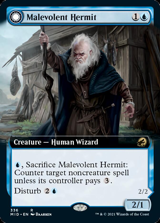 Image of Malevolent Hermit // Benevolent Geist (Extended Art) [Innistrad: Midnight Hunt]