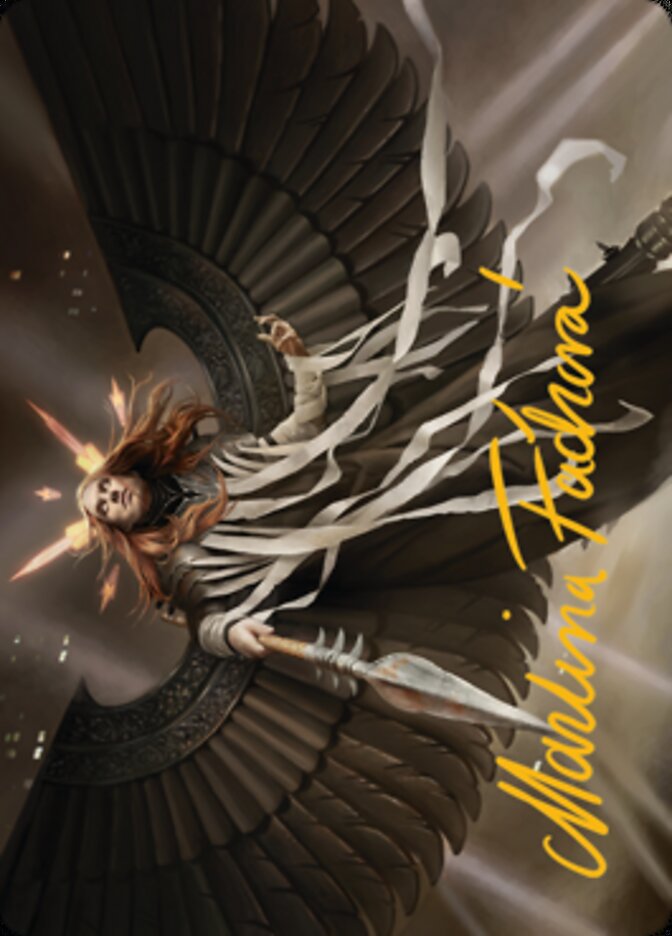 Image of Angel of Suffering Art Card (Gold-Stamped Signature) [Streets of New Capenna Art Series]