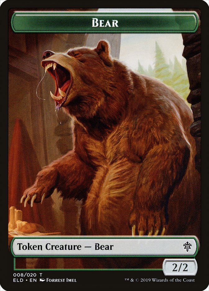 Image of Bear Token [Throne of Eldraine Tokens]