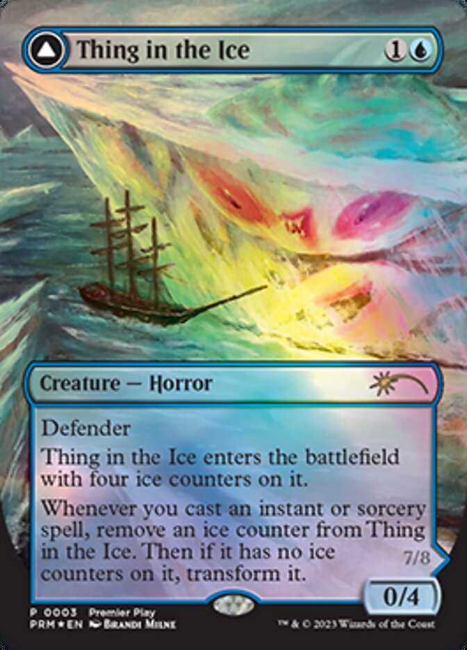 Image of Thing in the Ice // Awoken Horror (Borderless Alternate Art) [Regional Championship Qualifiers 2023]