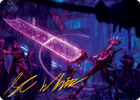 Image of Enormous Energy Blade Art Card (Gold-Stamped Signature) [Kamigawa: Neon Dynasty Art Series]
