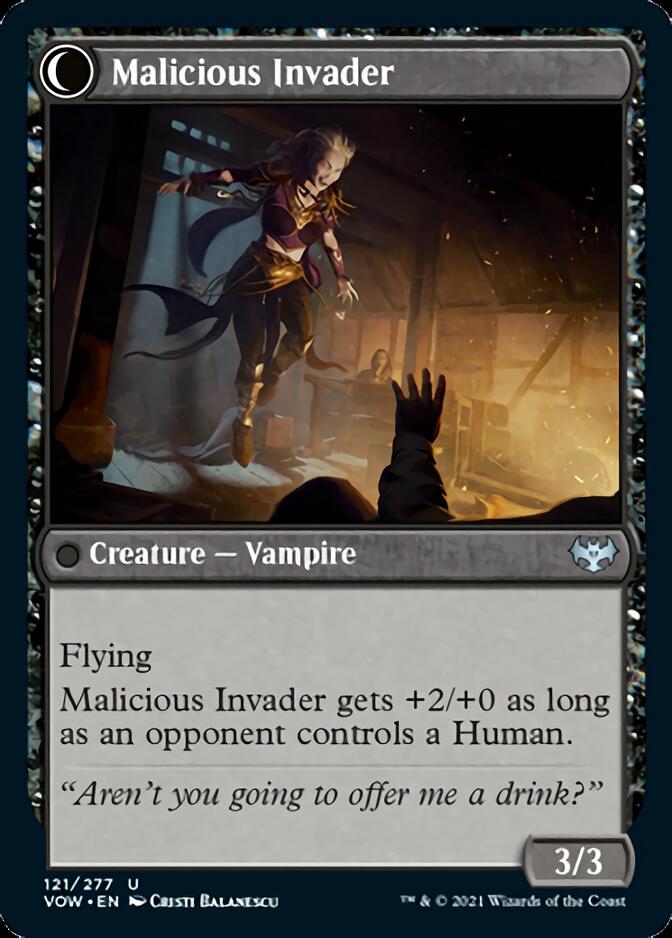 Image of Innocent Traveler // Malicious Invader [Innistrad: Crimson Vow]