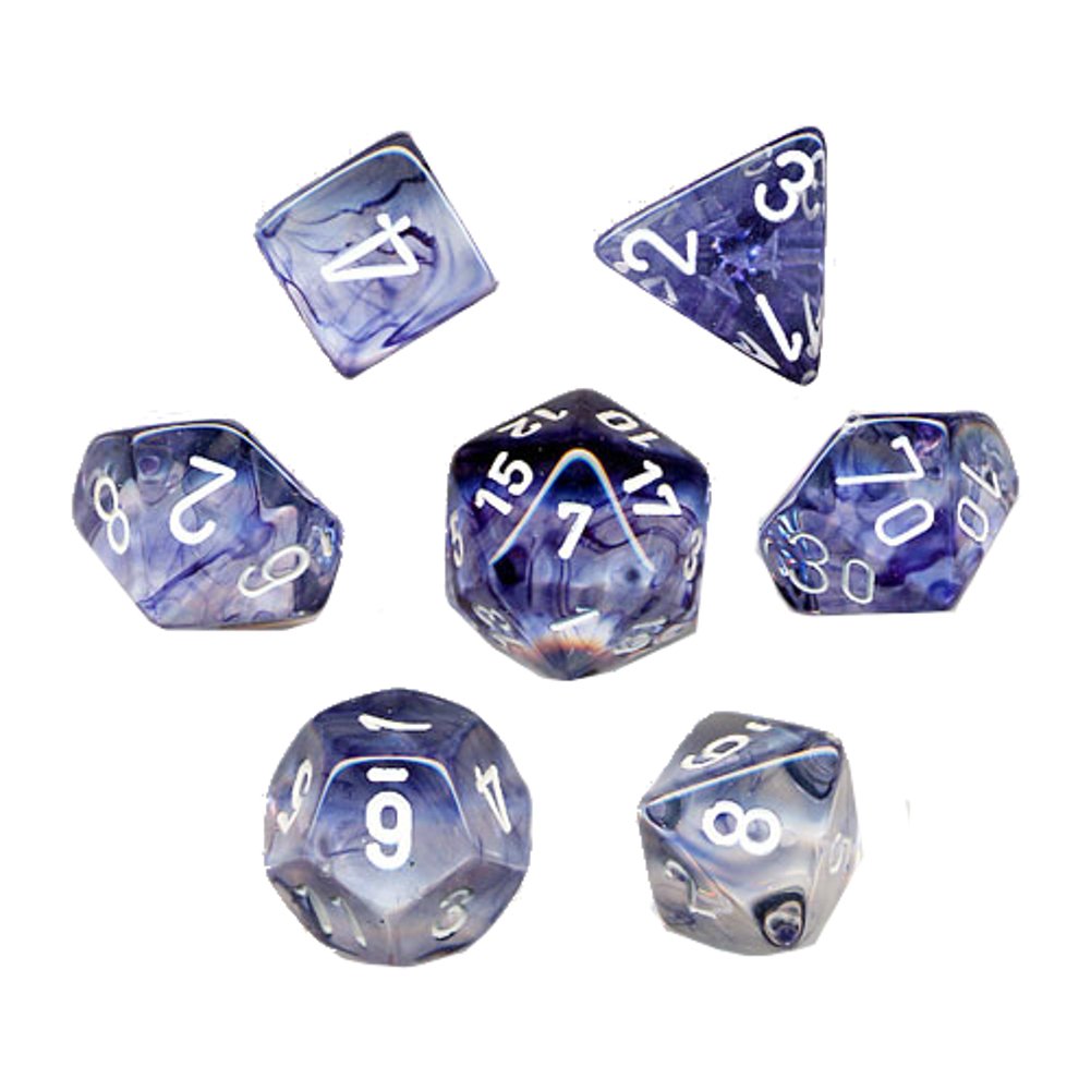 Image of Chessex - Nebula - Black/white - 7 Dice Set
