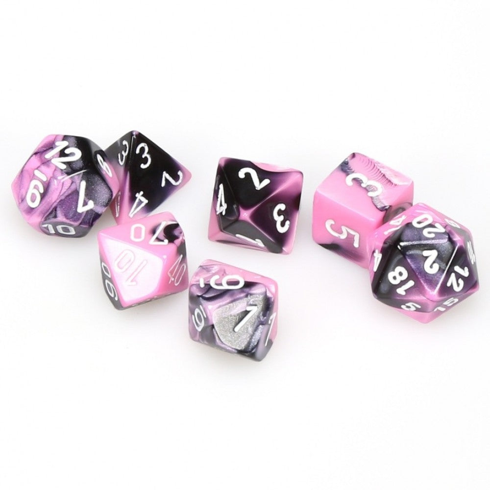 Chessex Gemini - Black-Pink/White - 7 Dice Set