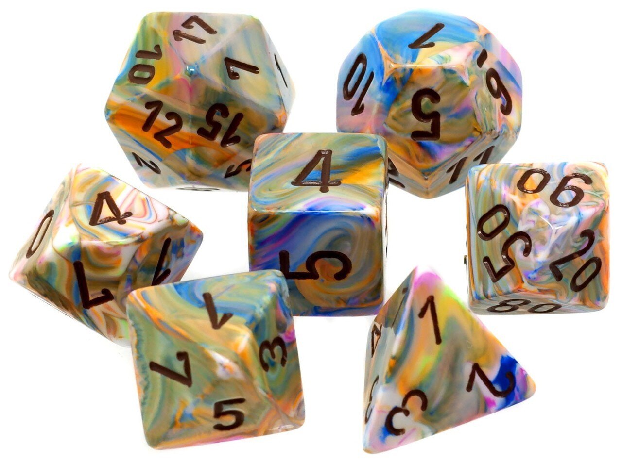 Image of Chessex Festive - Vibrant/Brown - 7 Dice Set