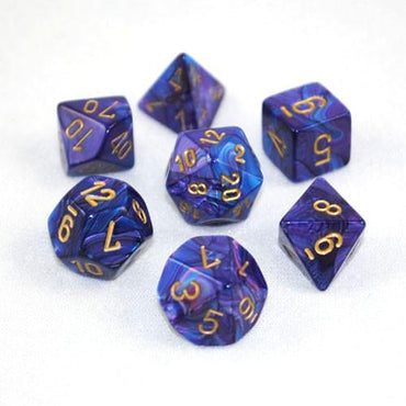 Chessex Lustrous - Purple/Gold - 7 Dice Set