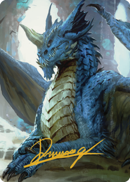 Image of Young Blue Dragon Art Card (Gold-Stamped Signature) [Commander Legends: Battle for Baldur's Gate Art Series]