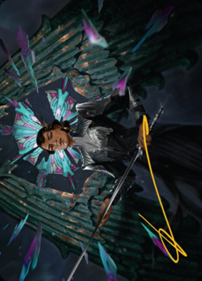 Image of Sanctuary Warden Art Card (Gold-Stamped Signature) [Streets of New Capenna Art Series]