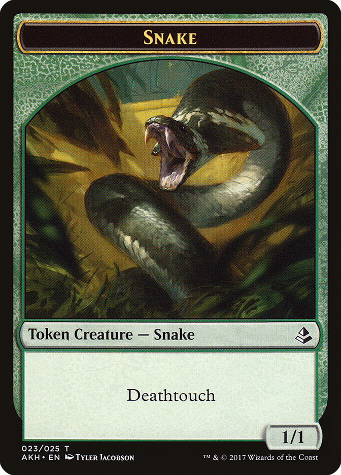 Image of Aven Initiate // Snake Double-Sided Token [Amonkhet Tokens]