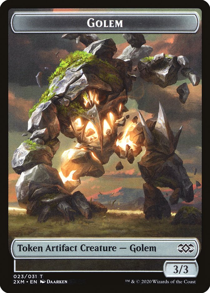 Image of Ape // Golem Double-Sided Token [Double Masters Tokens]