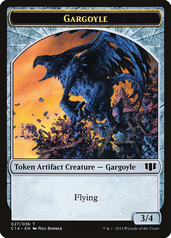 Image of Gargoyle // Elf Warrior Double-Sided Token [Commander 2014 Tokens]