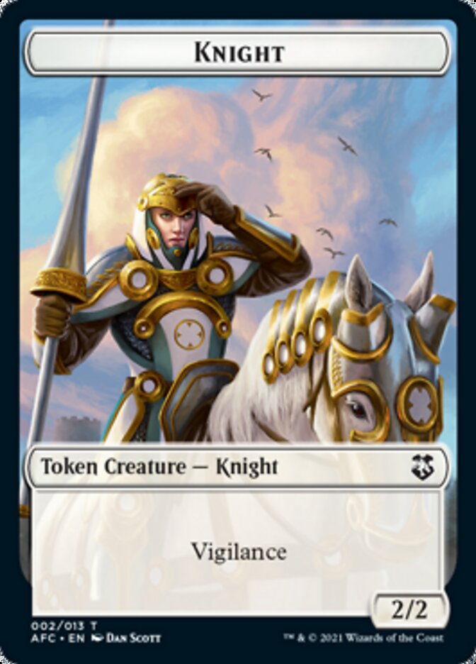 Image of Knight // Saproling Double-Sided Token [Dungeons & Dragons: Adventures in the Forgotten Realms Commander Tokens]