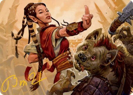 Image of Half-Elf Monk Art Card (Gold-Stamped Signature) [Dungeons & Dragons: Adventures in the Forgotten Realms Art Series]