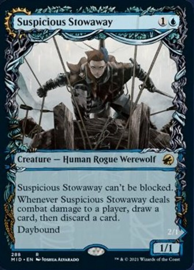 Image of Suspicious Stowaway // Seafaring Werewolf (Showcase Equinox) [Innistrad: Midnight Hunt]