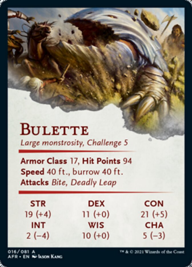 Image of Bulette Art Card (Gold-Stamped Signature) [Dungeons & Dragons: Adventures in the Forgotten Realms Art Series]