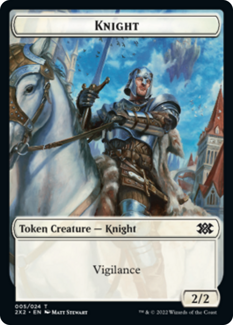 Image of Zombie // Knight Double-Sided Token [Double Masters 2022 Tokens]