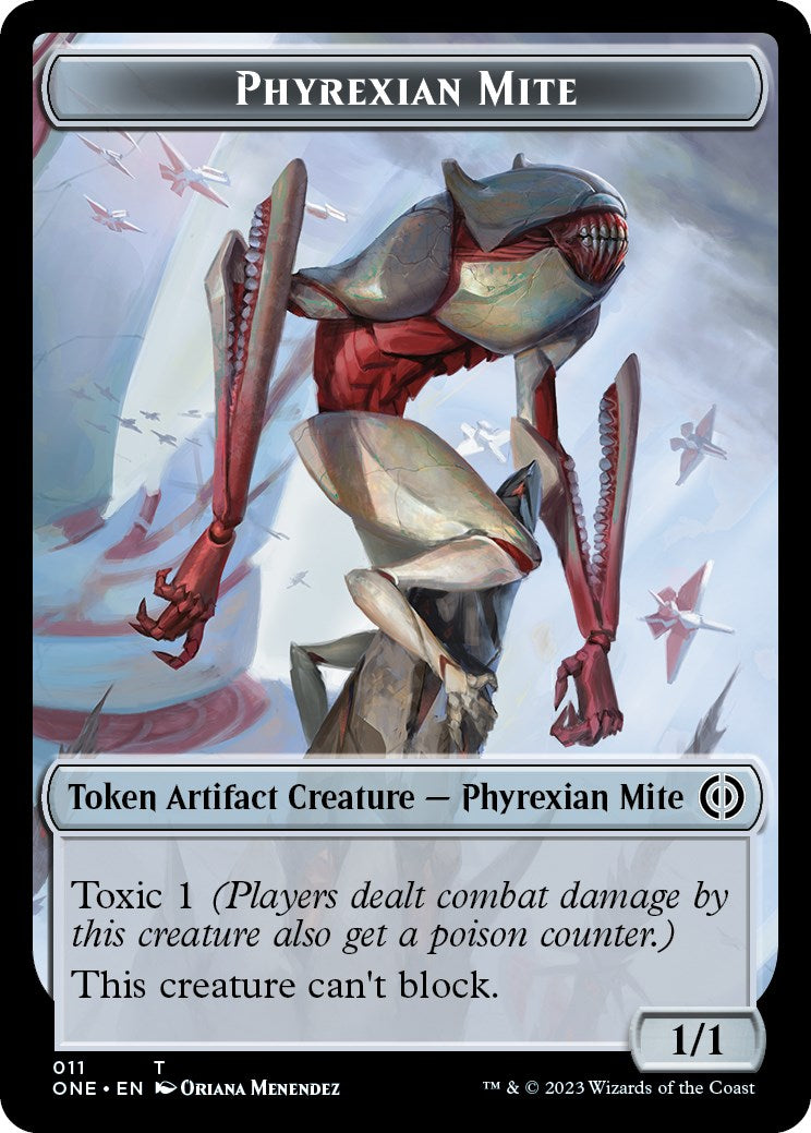 Image of Phyrexian Mite // Phyrexian Insect Double-Sided Token [Phyrexia: All Will Be One Commander Tokens]