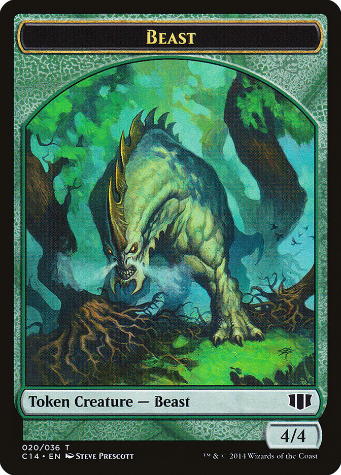 Image of Elf Druid // Beast (020/036) Double-Sided Token [Commander 2014 Tokens]