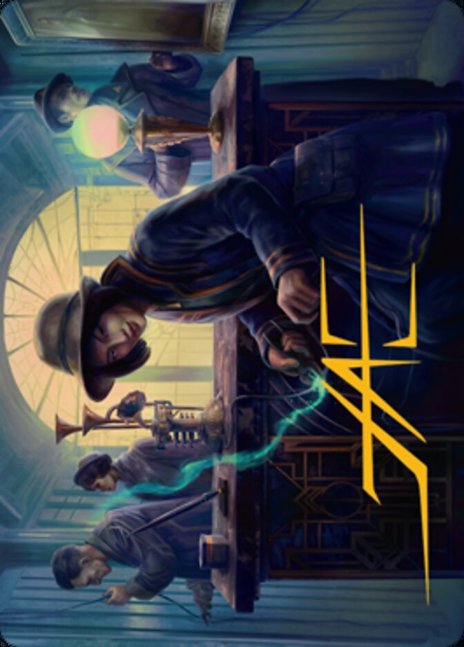 Image of Wiretapping Art Card (Gold-Stamped Signature) [Streets of New Capenna Art Series]