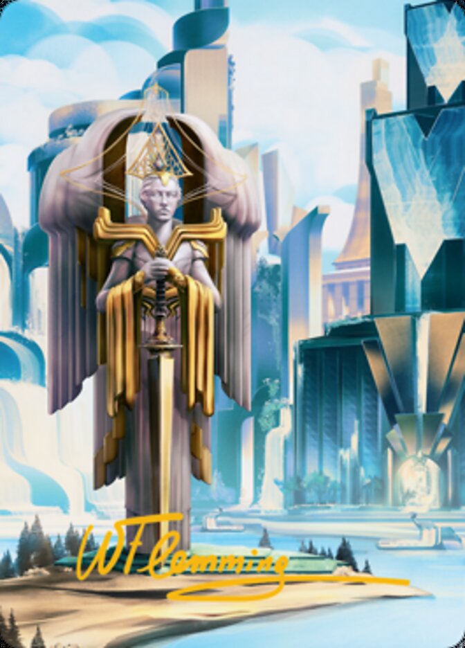 Image of Island Art Card (Gold-Stamped Signature) [Streets of New Capenna Art Series]