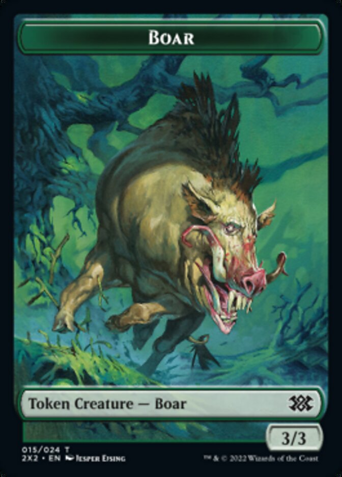 Image of Boar // Soldier Double-Sided Token [Double Masters 2022 Tokens]
