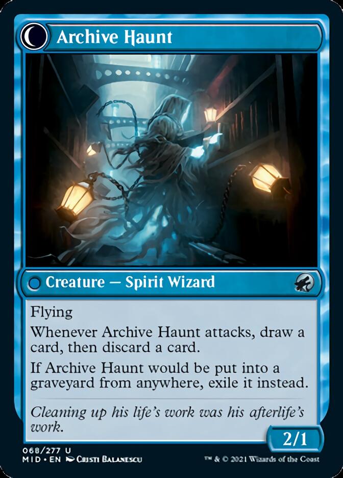 Image of Overwhelmed Archivist // Archive Haunt [Innistrad: Midnight Hunt]