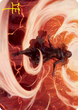 Image of Crackle with Power Art Card (Gold-Stamped Signature) [Strixhaven: School of Mages Art Series]