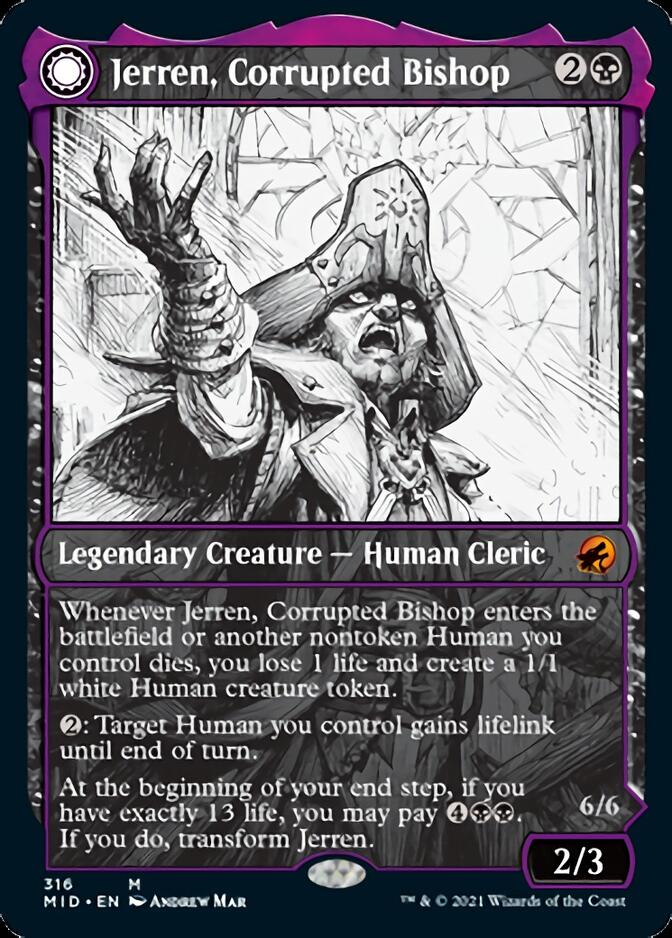 Image of Jerren, Corrupted Bishop // Ormendahl, the Corrupted (Showcase Eternal Night) [Innistrad: Midnight Hunt]