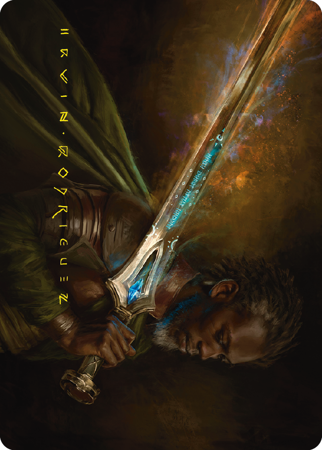 Image of Anduril, Flame of the West Art Card (Gold-Stamped Signature) [The Lord of the Rings: Tales of Middle-earth Art Series]