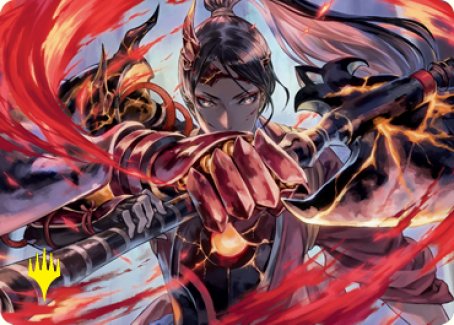 Image of Risona, Asari Commander Art Card (Gold-Stamped Signature) [Kamigawa: Neon Dynasty Art Series]