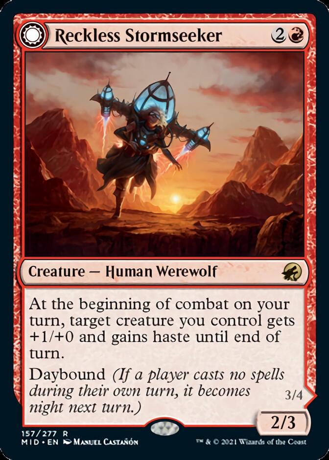 Image of Reckless Stormseeker // Storm-Charged Slasher [Innistrad: Midnight Hunt]