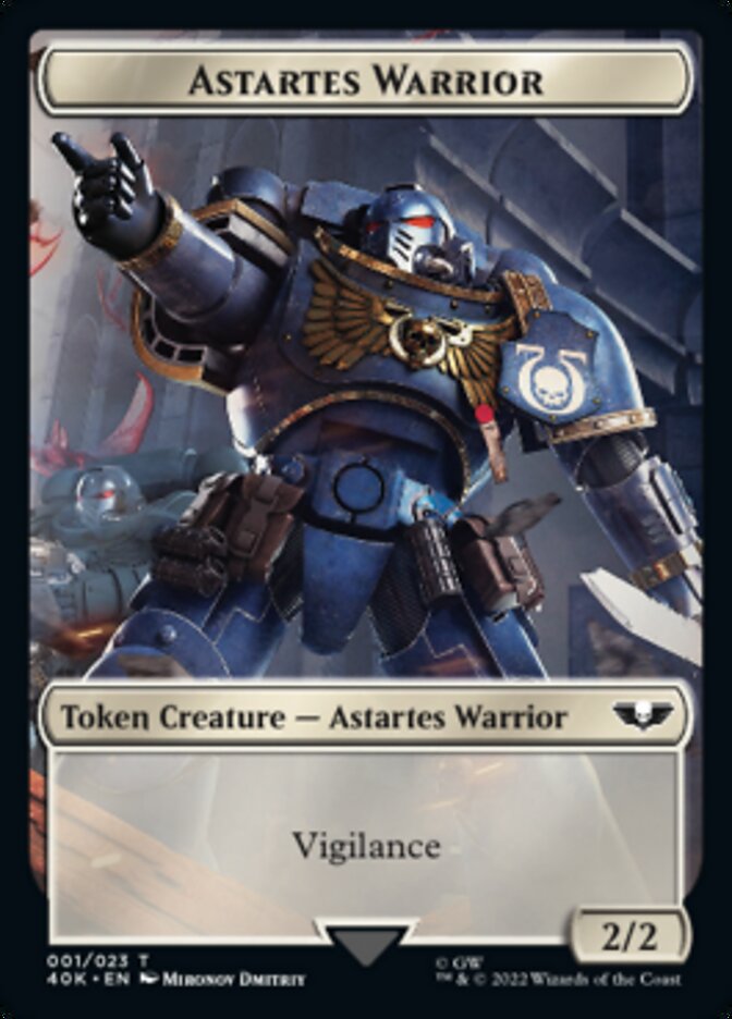 Image of Astartes Warrior (001) // Clue Double-Sided Token [Warhammer 40,000 Tokens]