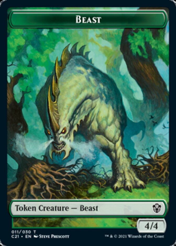 Image of Beast (011) // Insect Double-Sided Token [Commander 2021 Tokens]