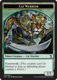 Image of Cat Warrior // Thopter (026) Double-Sided Token [Commander 2018 Tokens]